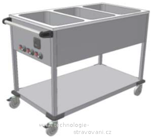 Výdejní vozík s ohřevem s oddělenými lisovanými lázněmi - KSVOL-4